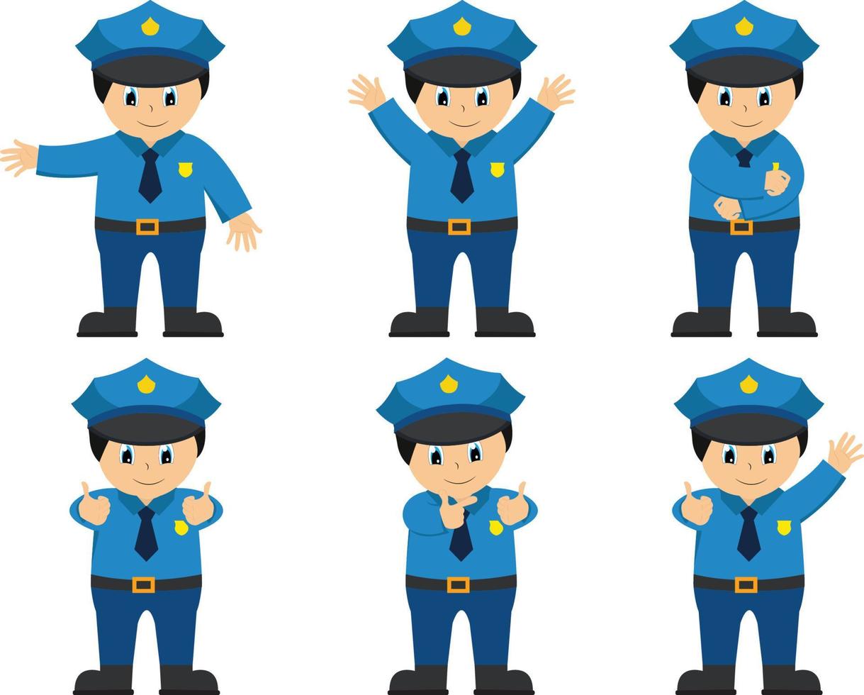 cute police cartoon graphic vector