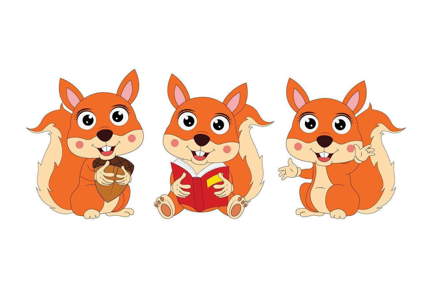 cute squirrel animal cartoon graphic vector