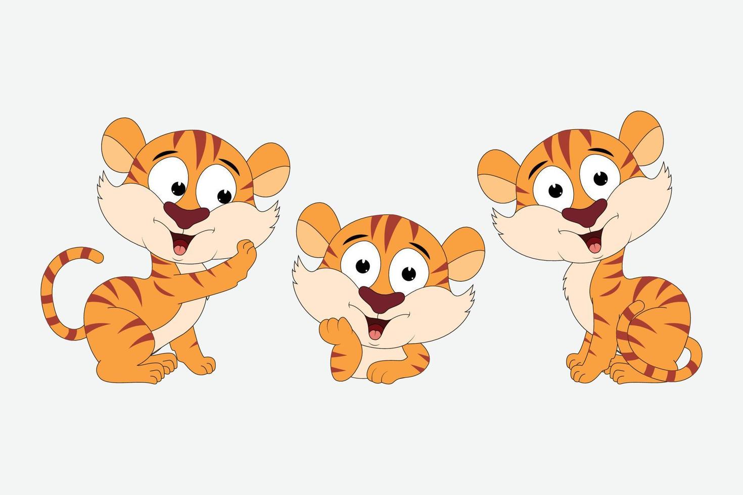 cute tiger animal cartoon graphic vector