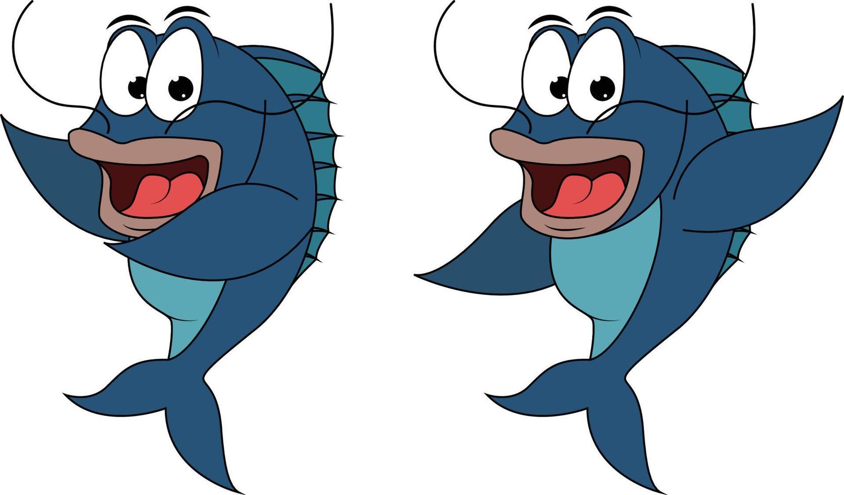 cute fish animal cartoon vector