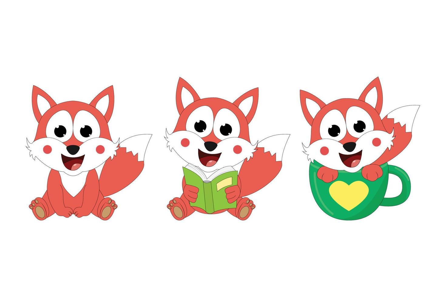 cute fox animal cartoon graphic vector