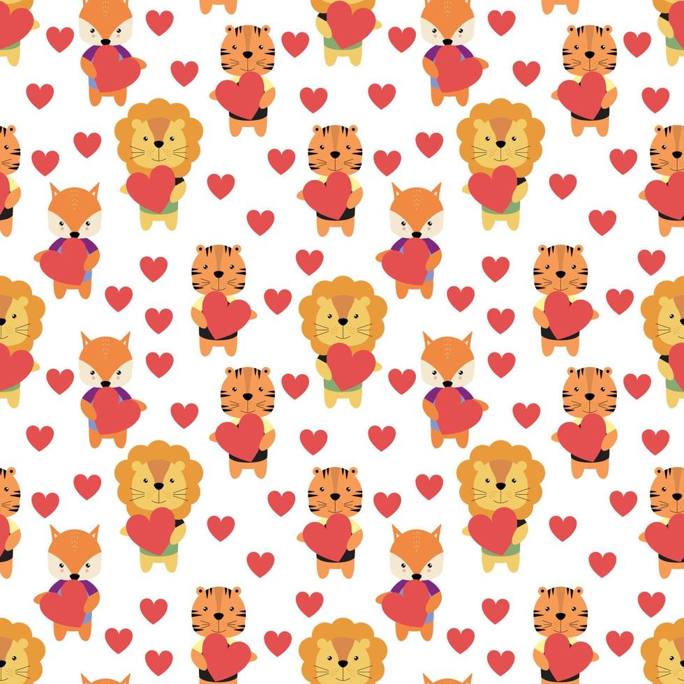 cute animal cartoon pattern vector