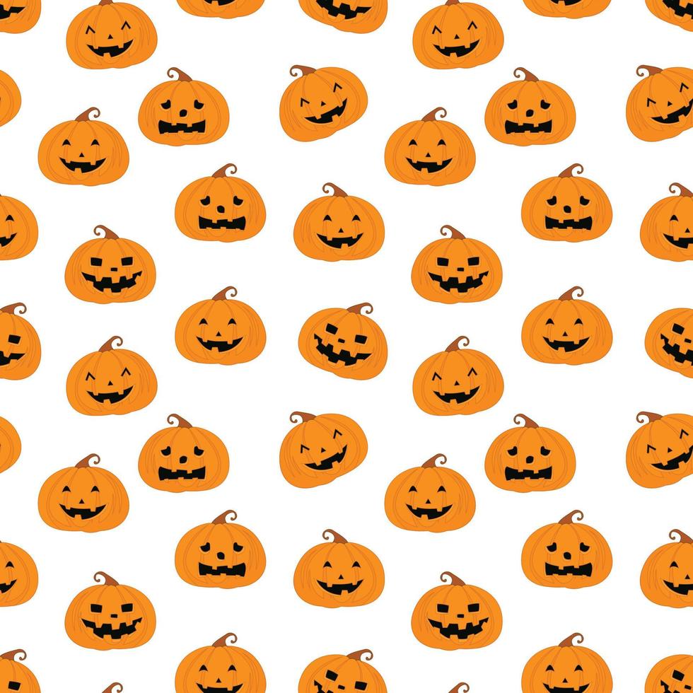 cute pumpkin cartoon pattern vector