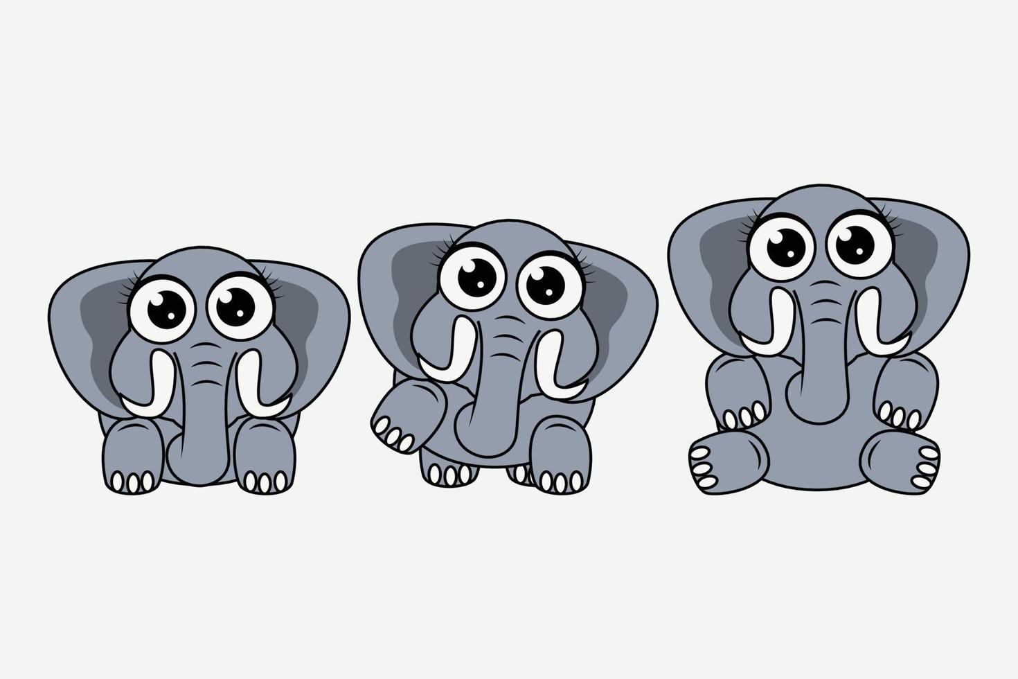 gráfico lindo de la historieta del animal del elefante vector