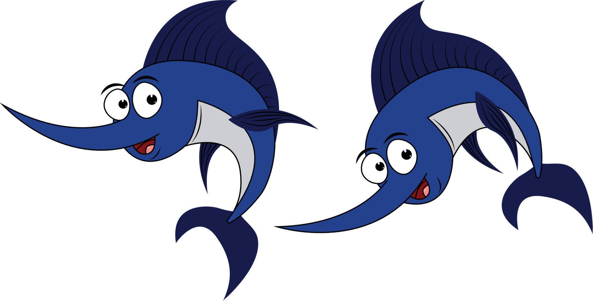 cute xiphias fish cartoon graphic vector