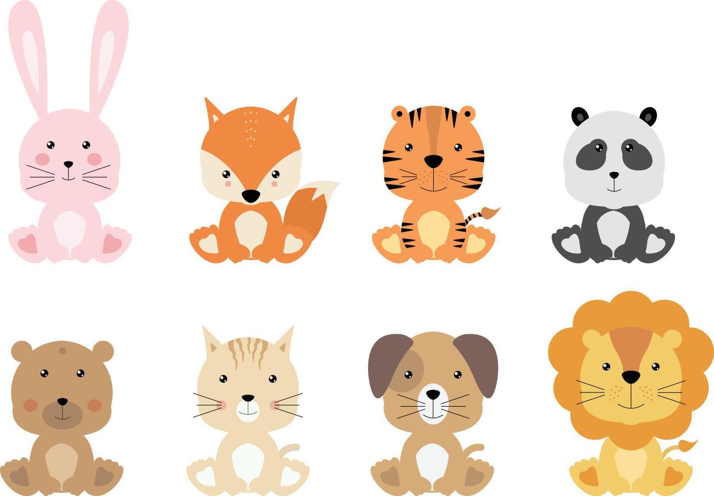 cute animal cartoon graphic vector