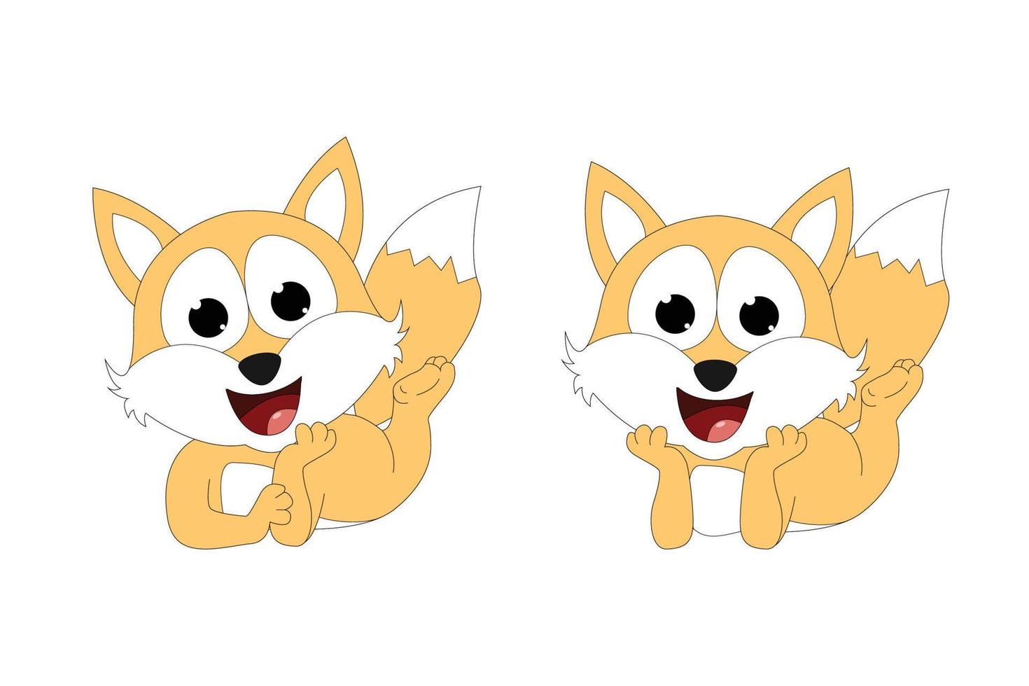 cute fox animal cartoon graphic vector