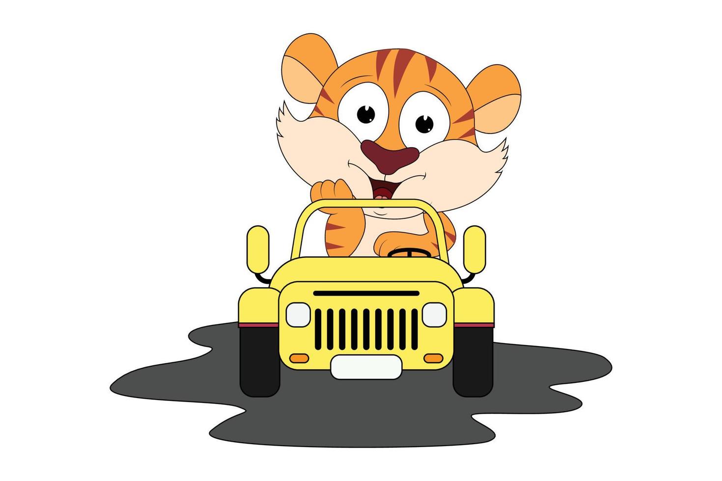 cute tiger animal cartoon graphic vector