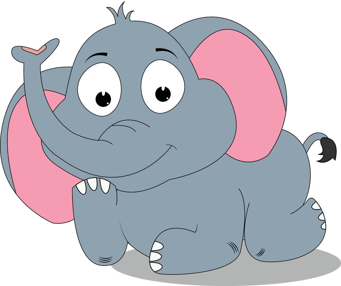 cute elephant animal cartoon vector