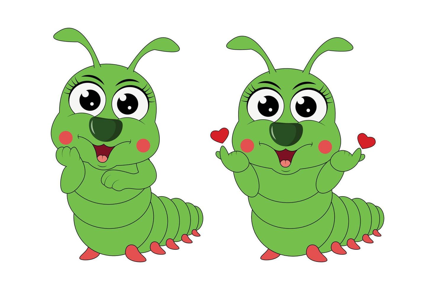 cute caterpillar animal cartoon graphic vector