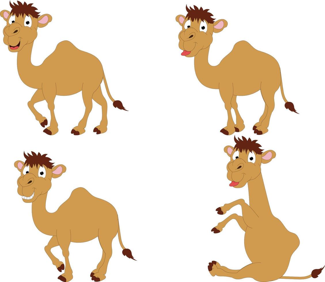 lindo gráfico de dibujos animados de animales camellos vector