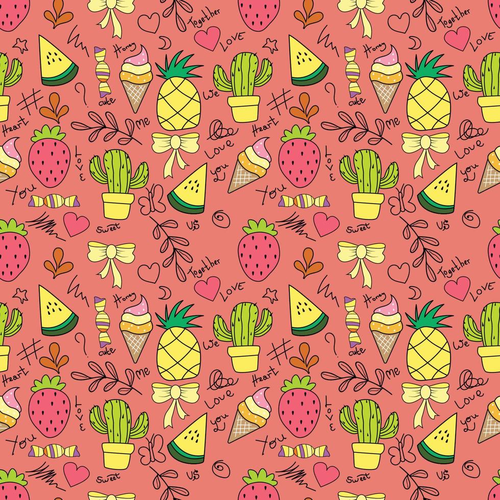 cute fruit  seamless pattern vector