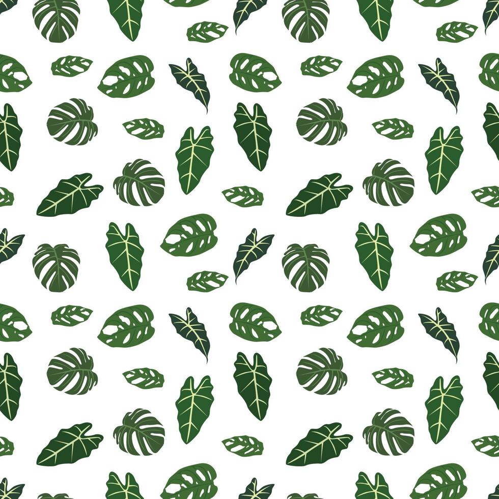 cute green leaf seamless pattern vector