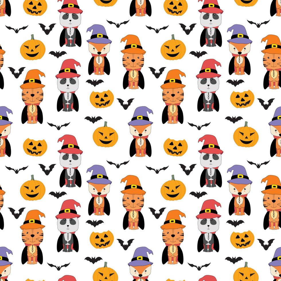 cute animal cartoon pattern vector