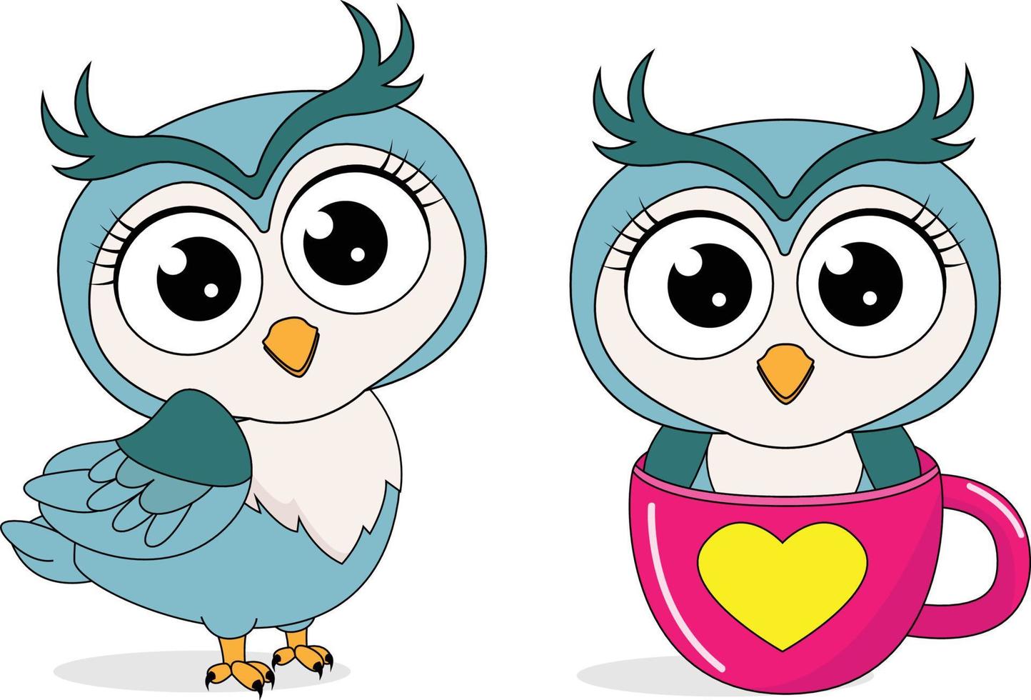 cute owl animal cartoon graphic vector