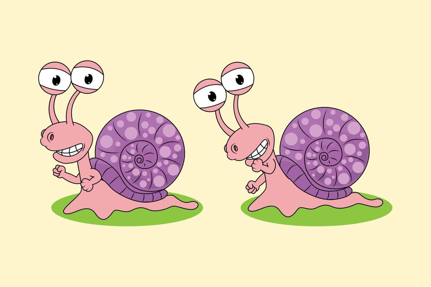 lindo gráfico de dibujos animados de animales de caracol vector