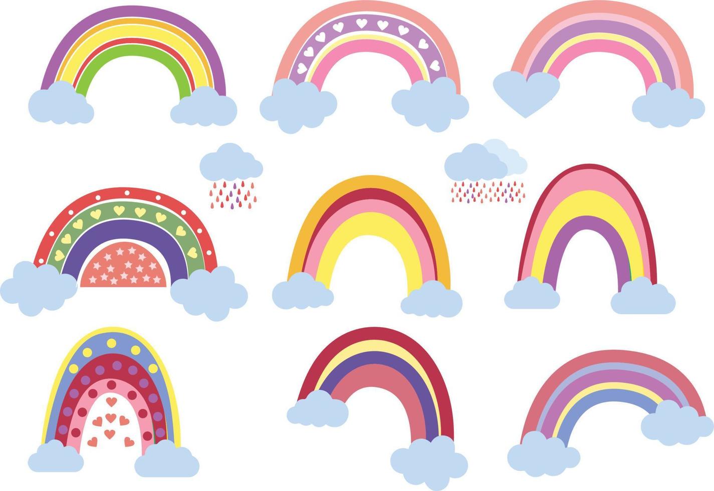 cute rainbow graphic vector