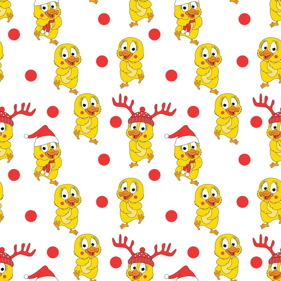 cute duck animal cartoon seamless pattern vector