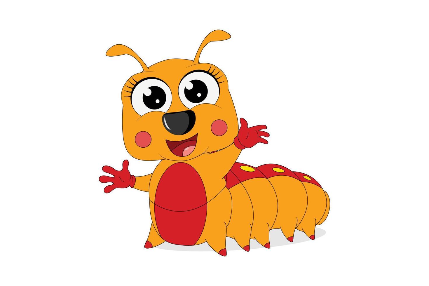 cute caterpillar animal cartoon graphic vector