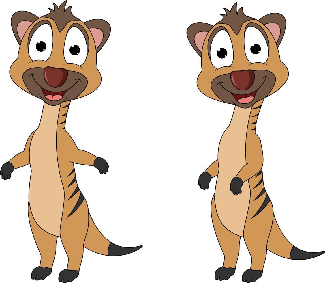 cute meerkat animal cartoon graphic vector