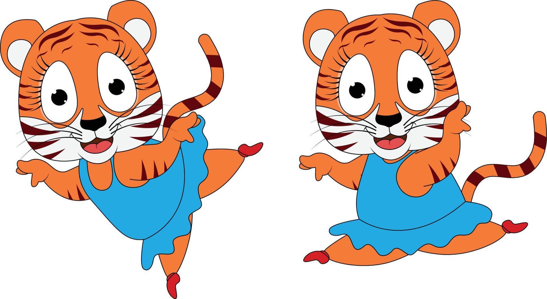 cute tiger animal cartoon graphic vector