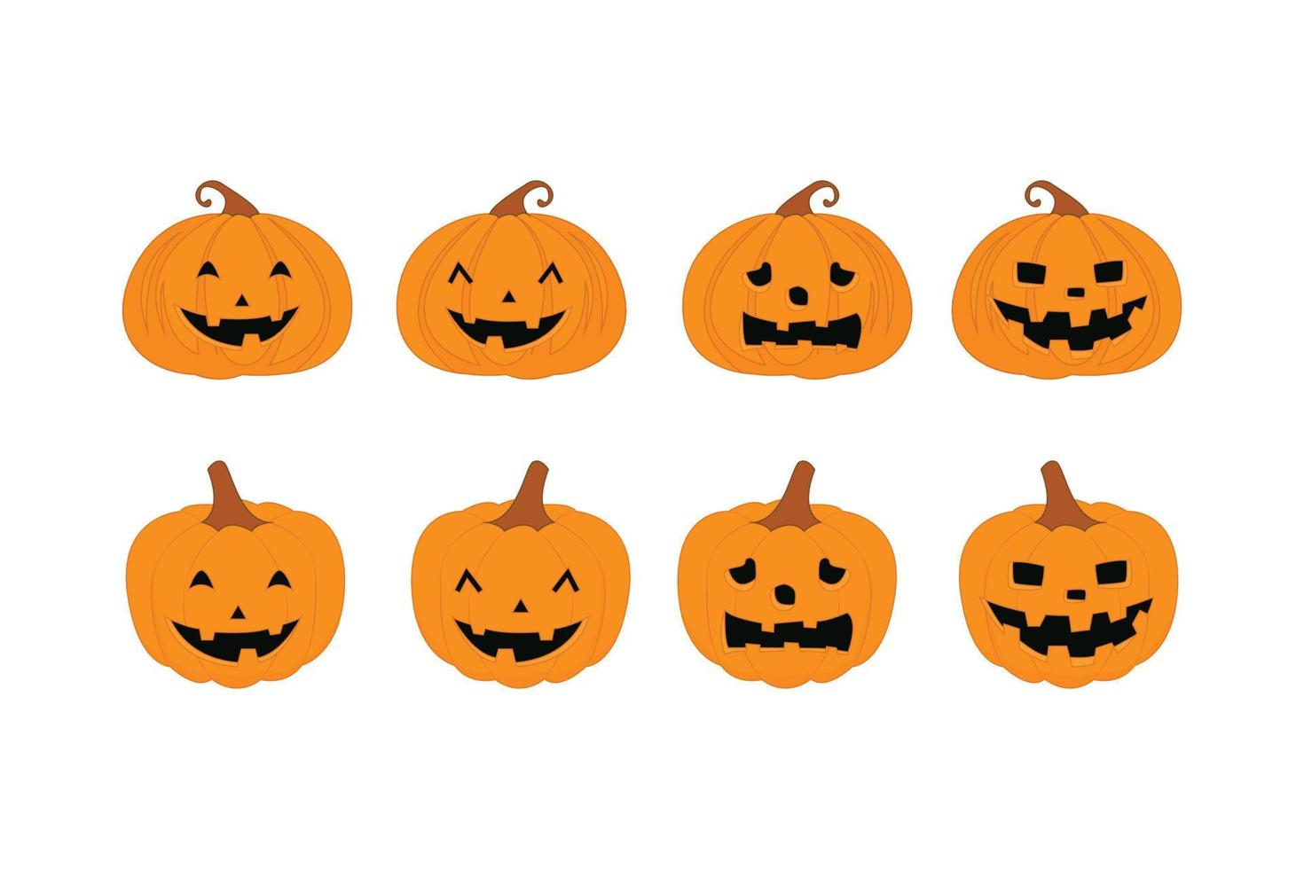 cute pumpkin halloween cartoon vector