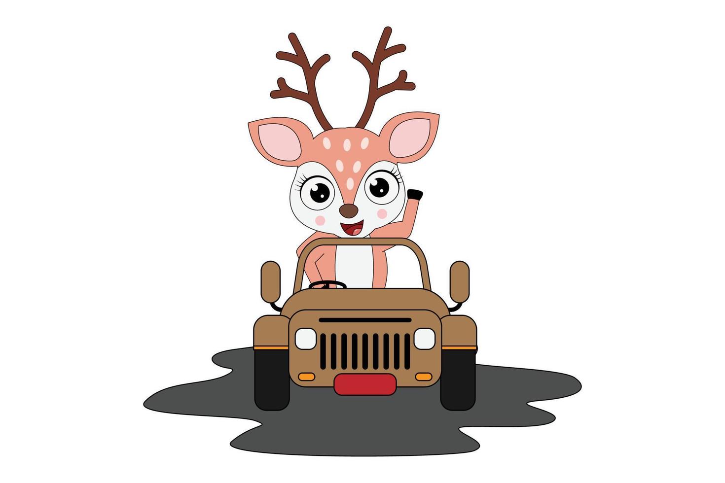 cute deer animal cartoon graphic vector