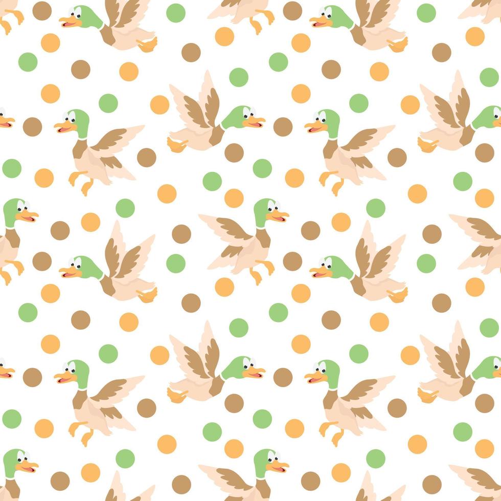 cute duck animal cartoon pattern vector