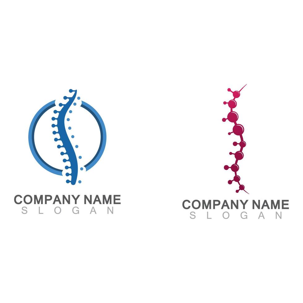 Spine chiropractic Care logo designs concept, Backbone Logo template vector