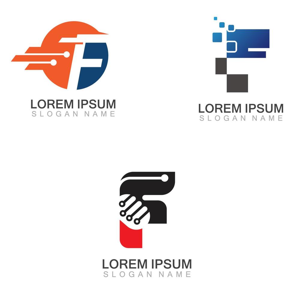Letter F technology Logo Concept. Creative and Elegant Logo design Template vector
