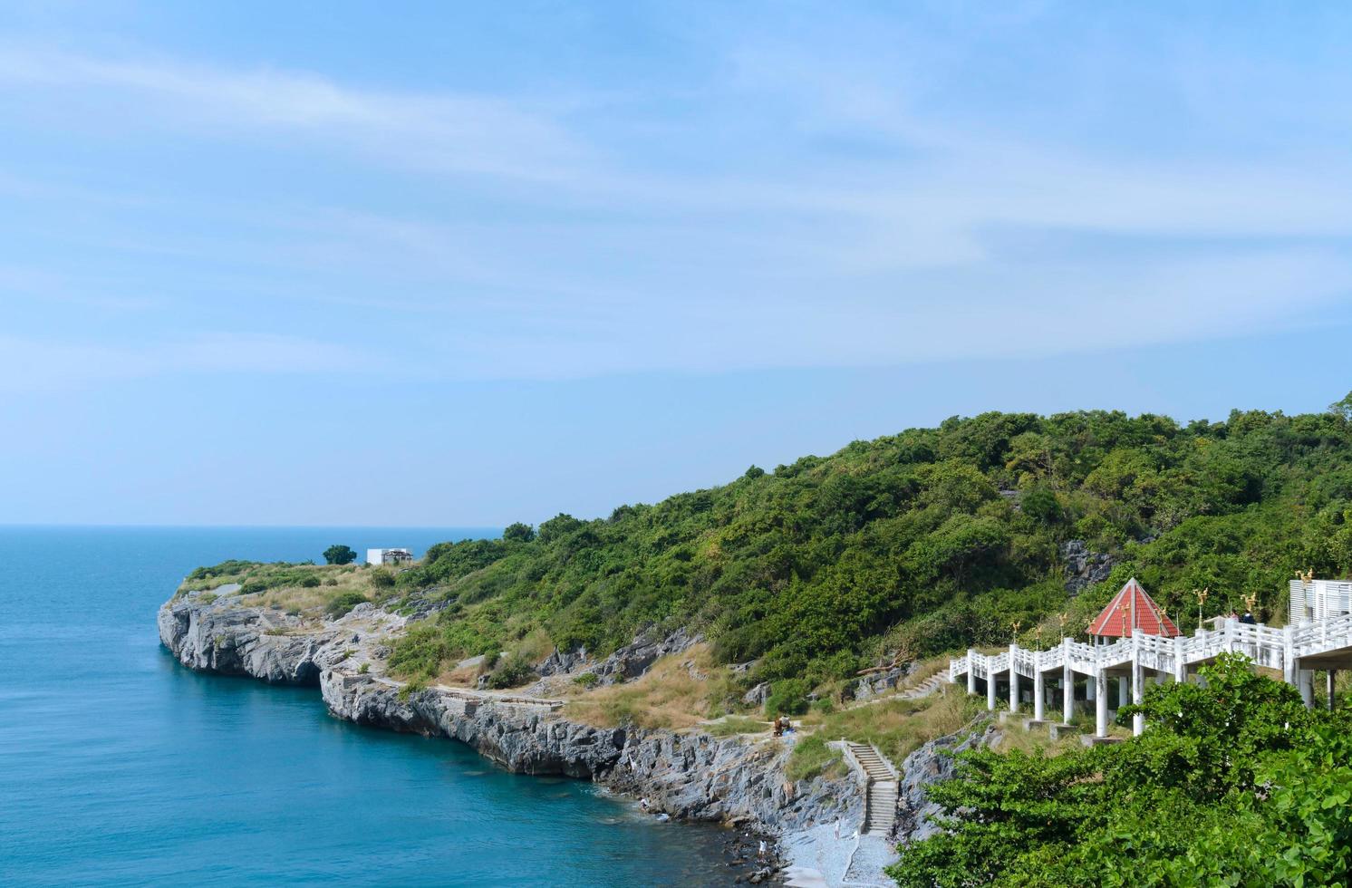 Beautiful view landscape, blue sky and sea, Cape bay on the island photo