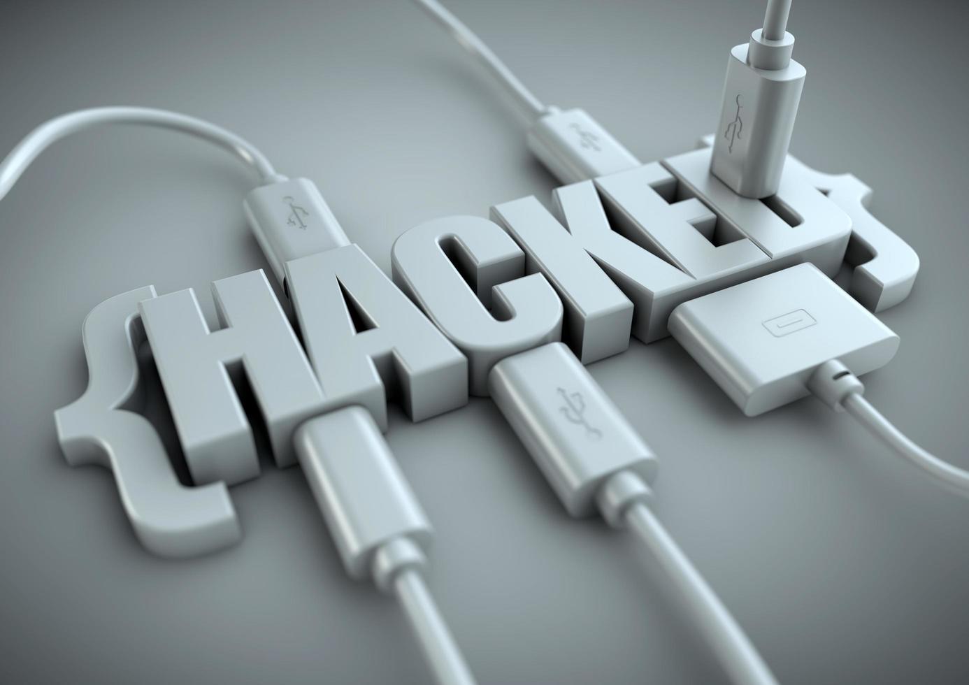 Hacked title with data cables plugged in to it. photo