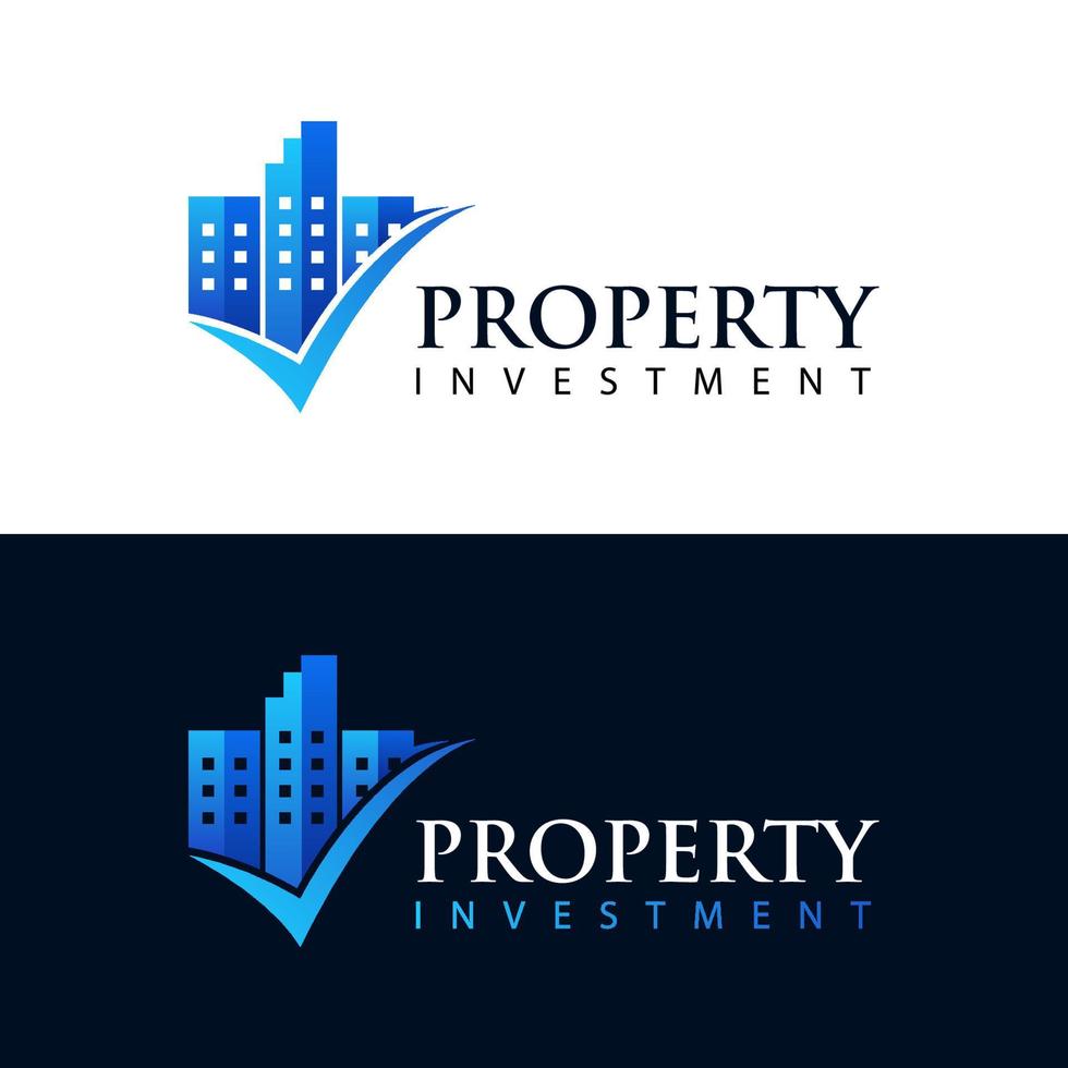 Property investment logo, success building property logo template vector