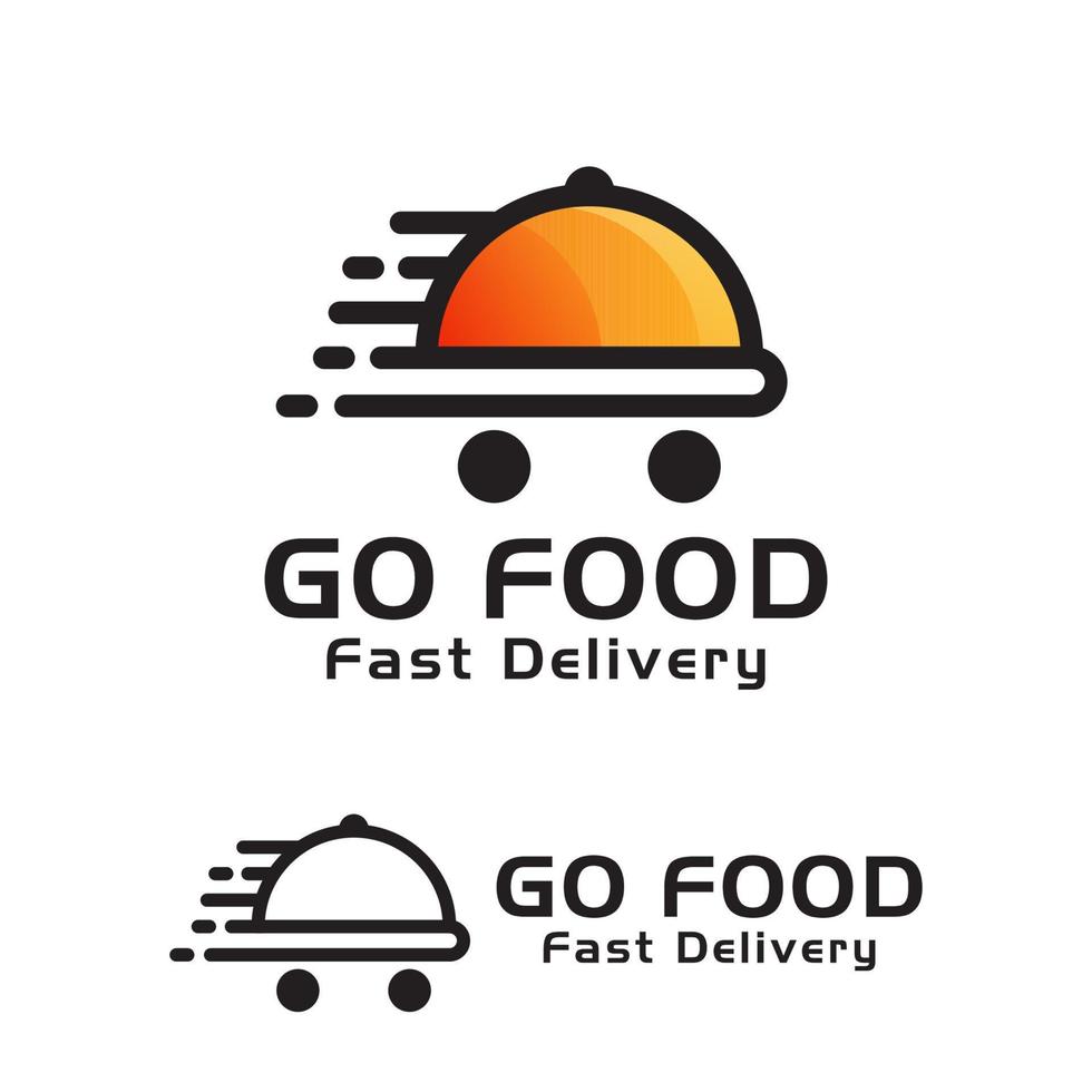 logotipo moderno de entrega rápida de alimentos, plantilla de logotipo de empresa comercial de gradiente de alimentos de entrega vector