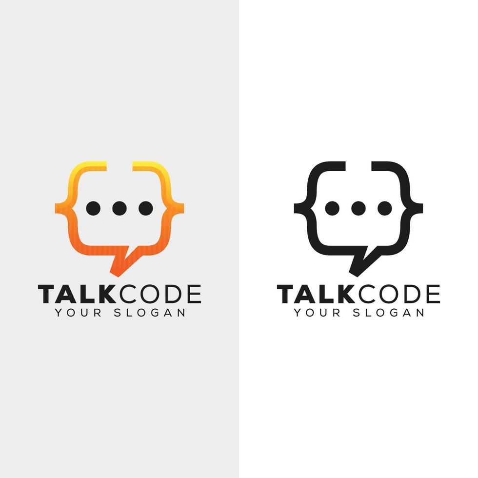 chat code logo or forum for programming logo design vector