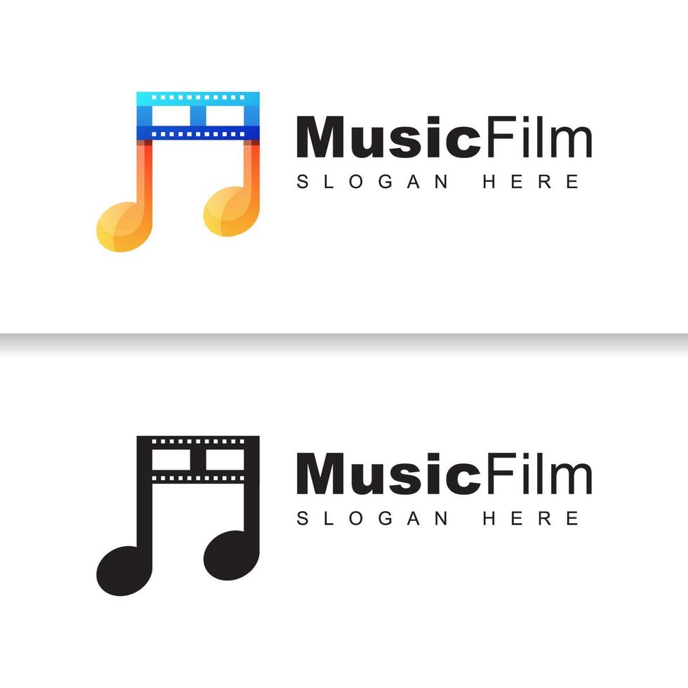 plantilla de vector de concepto de logotipo de película de música