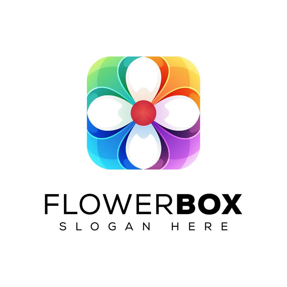 plantilla de vector de diseño de logotipo de gradiente floral o flor abstracta colorida