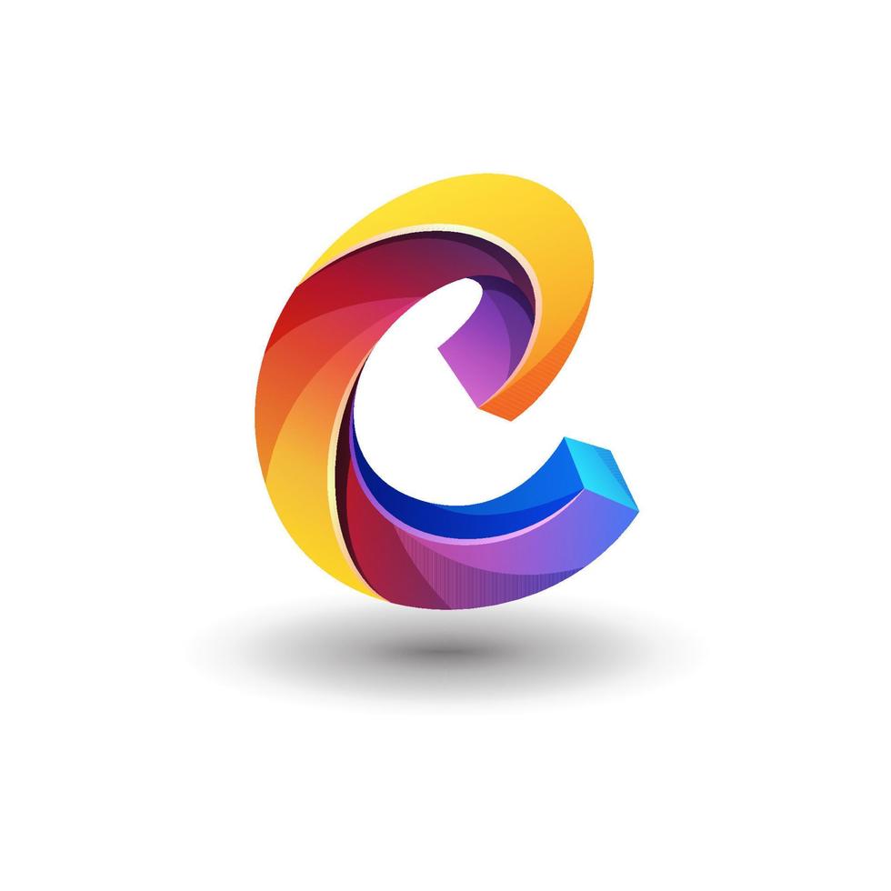 modern colorful initial Letter C logo design vector template