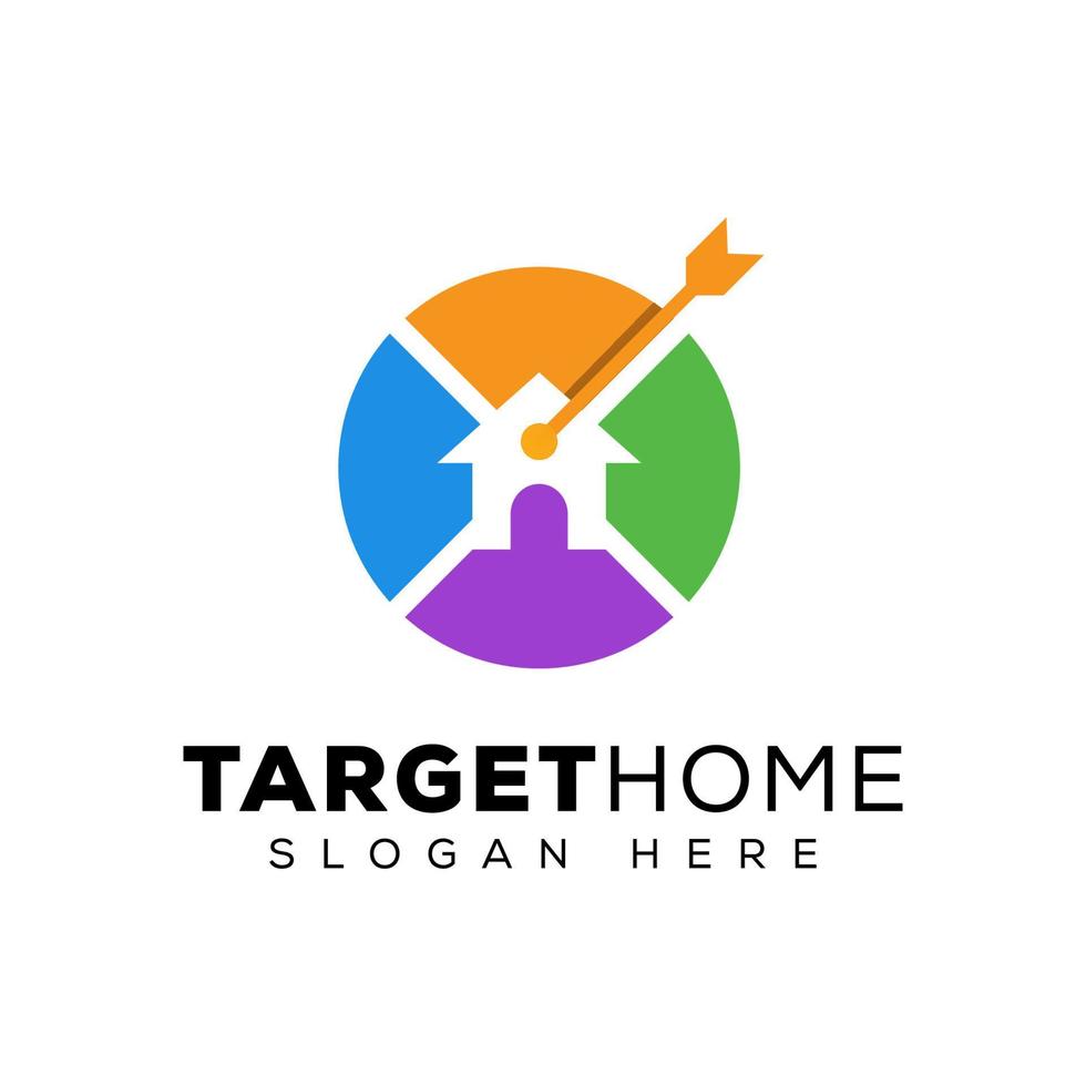 modern target home logo, business real estate target house logo vector template 7462156 Vector