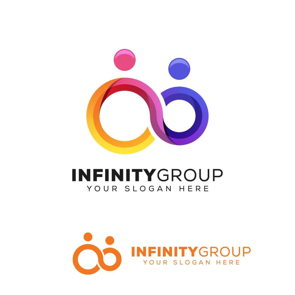 infinity people group for your business logo design vector template