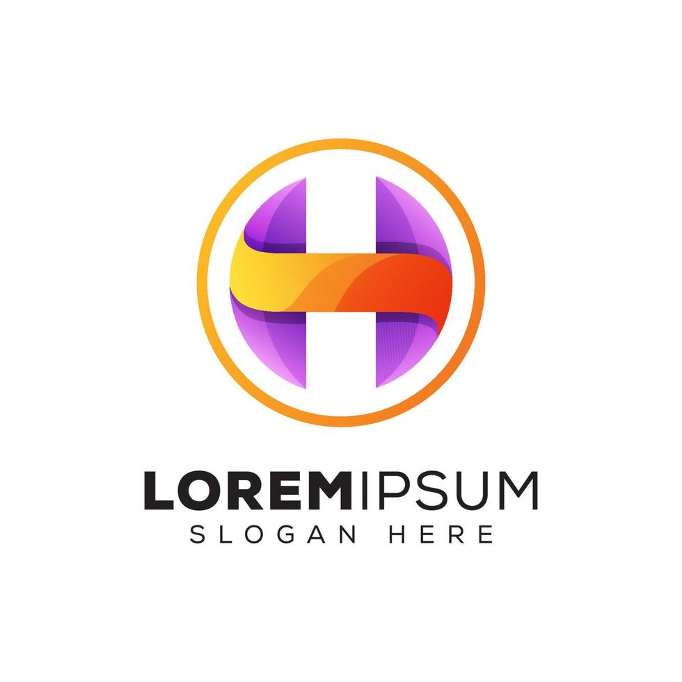 modern letter h logo, colorful initial  letter logo design vector