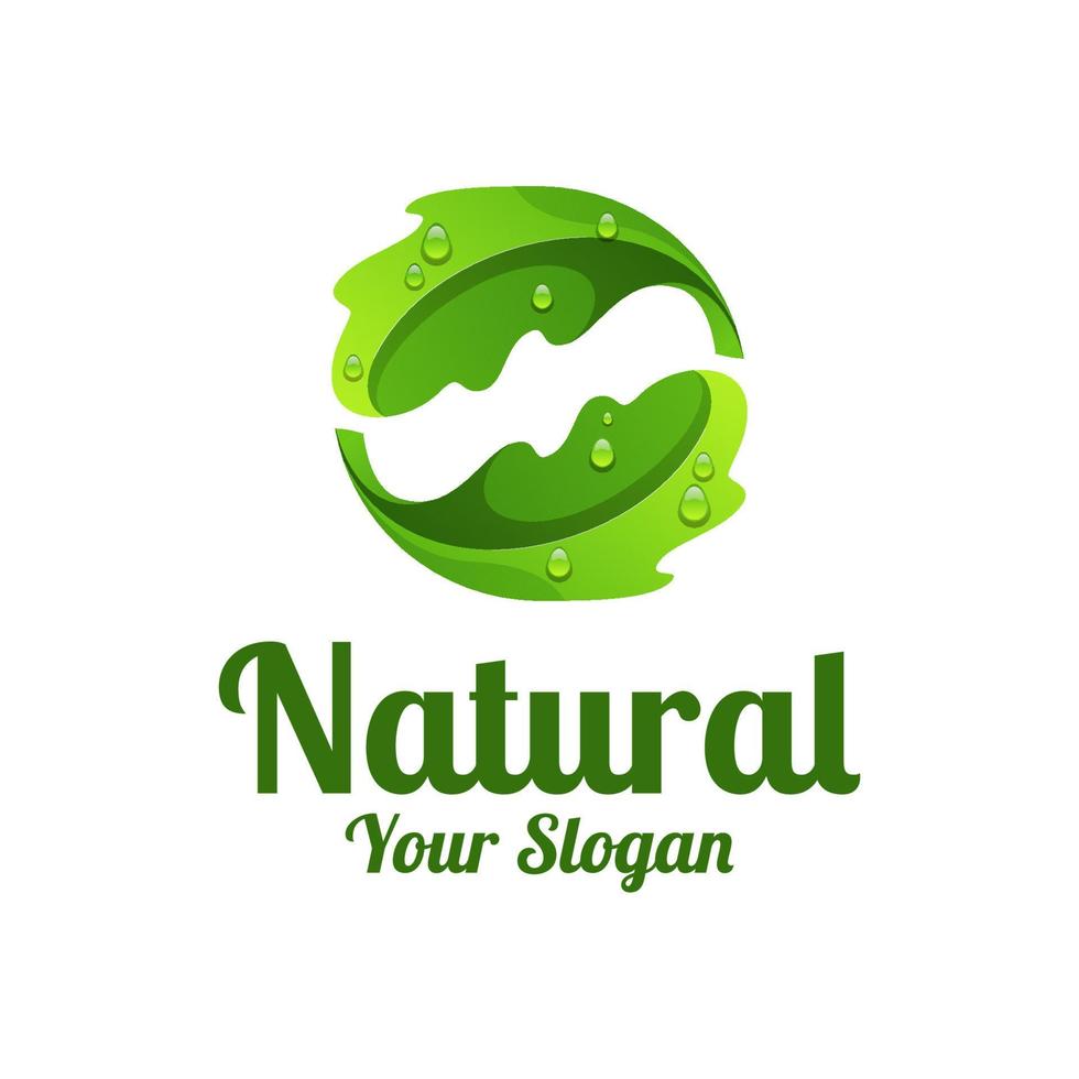 natural leaves or leaf logo design vector template