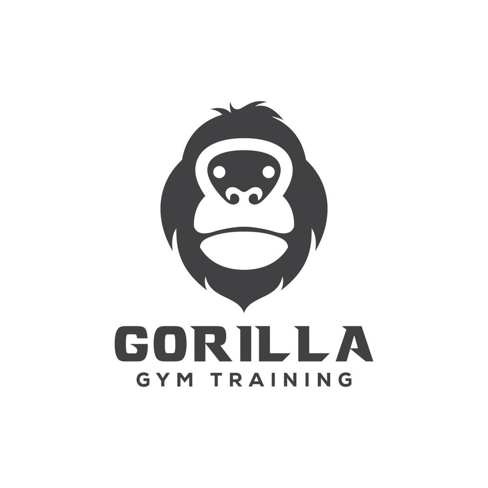 gorila or king kong gym with kettlebell gradient logo colection vector