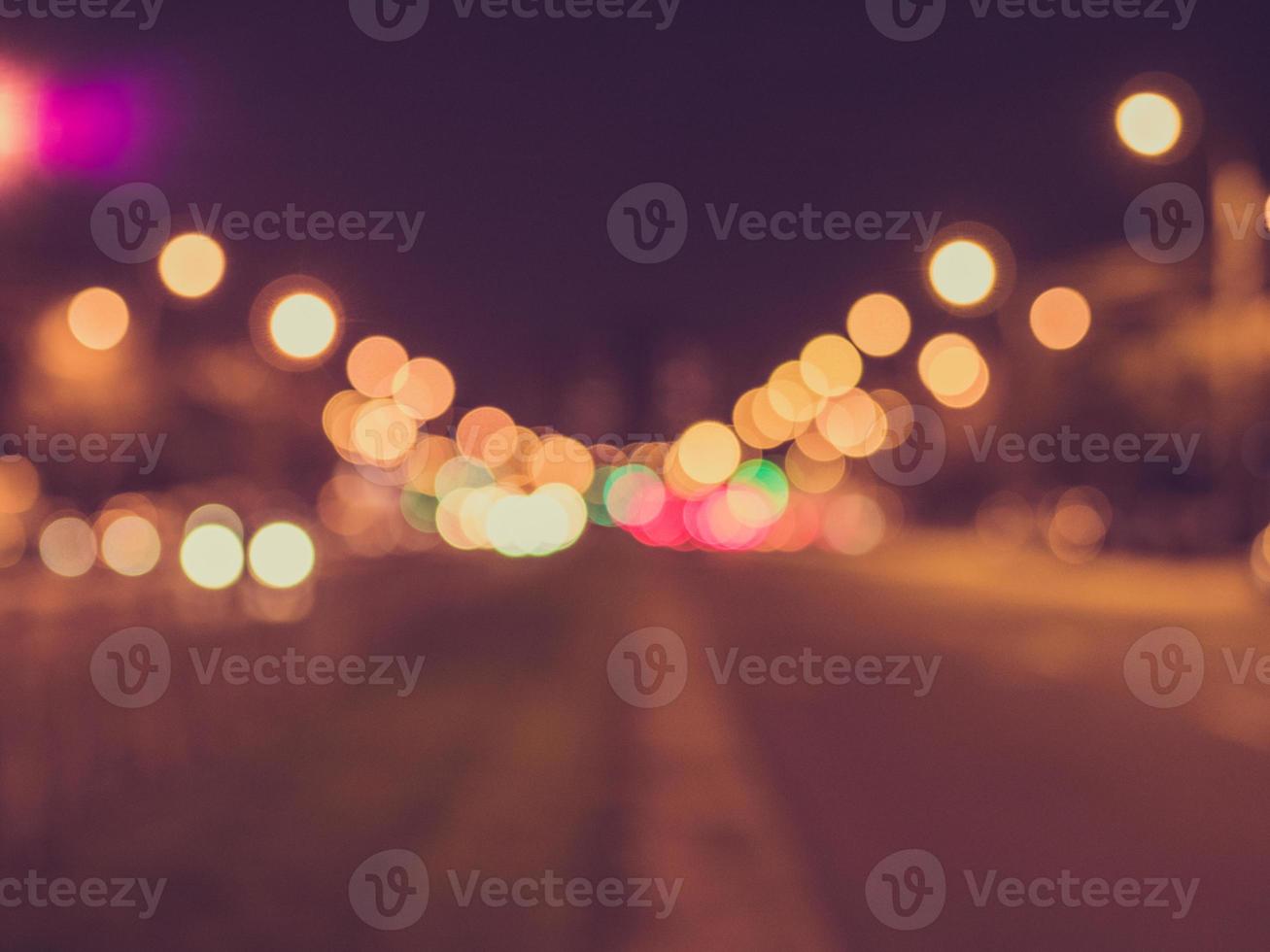 lights of the night city, bokeh from light of headlights of cars, roads, lights photo