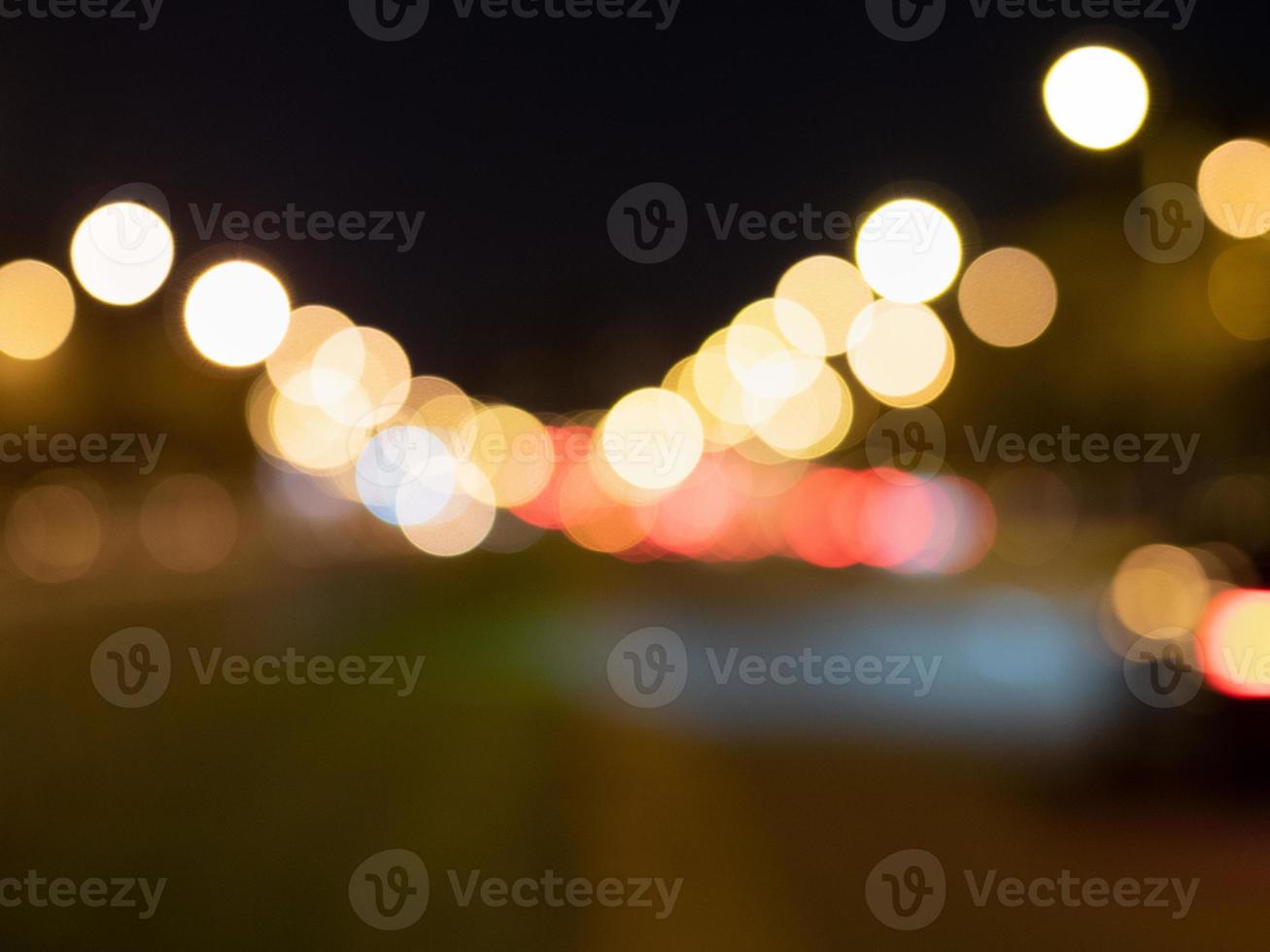 lights of the night city, bokeh from light of headlights of cars, roads, lights photo