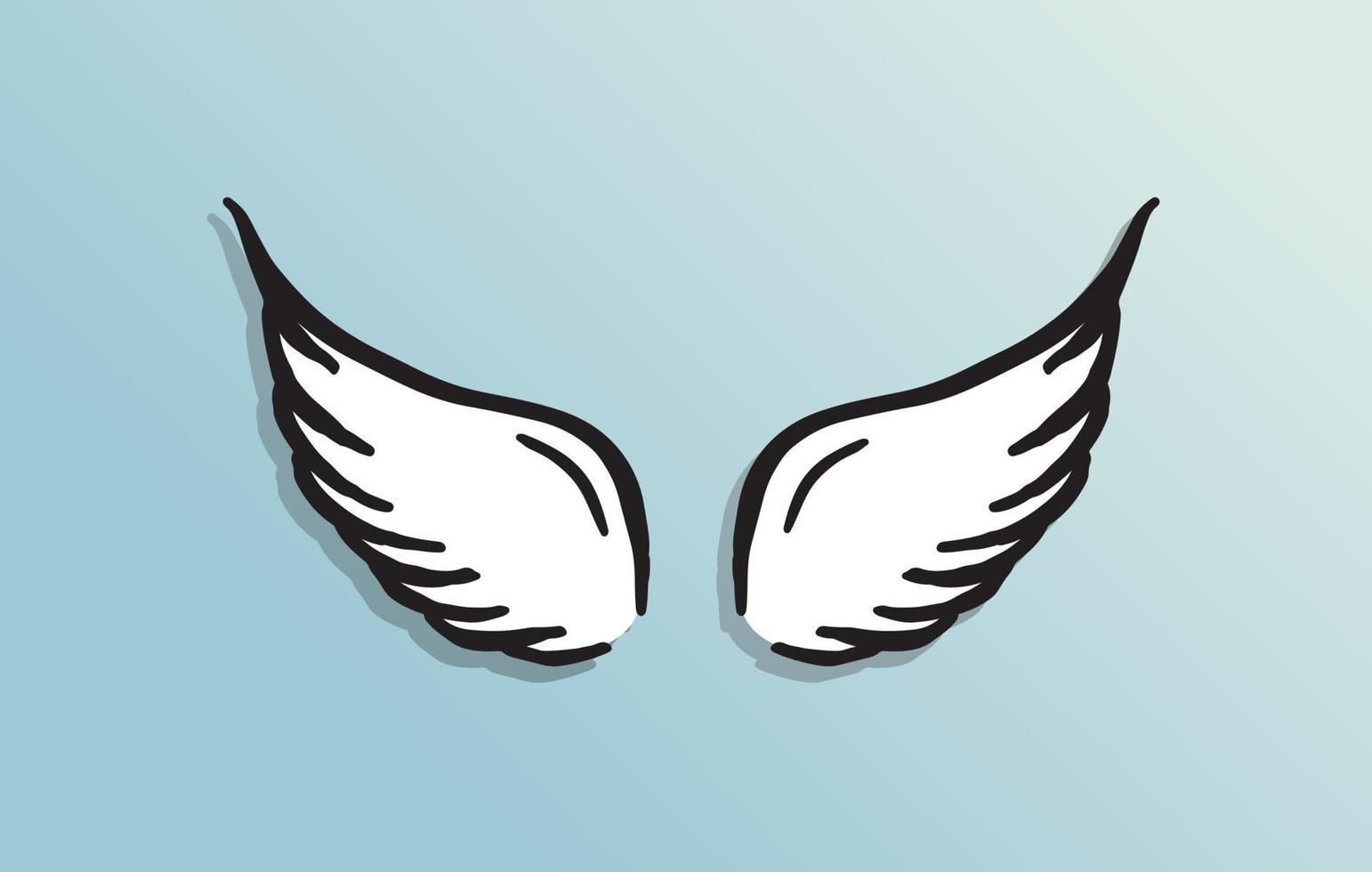 Angel wings vector hand drawn illustration 7463803 Vector Art at Vecteezy