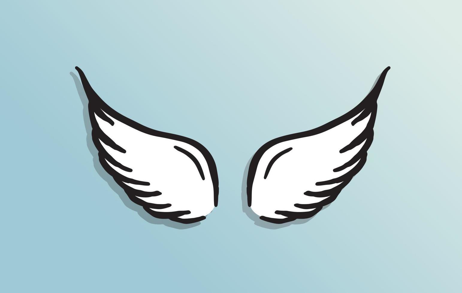 Angel wings vector hand drawn illustration