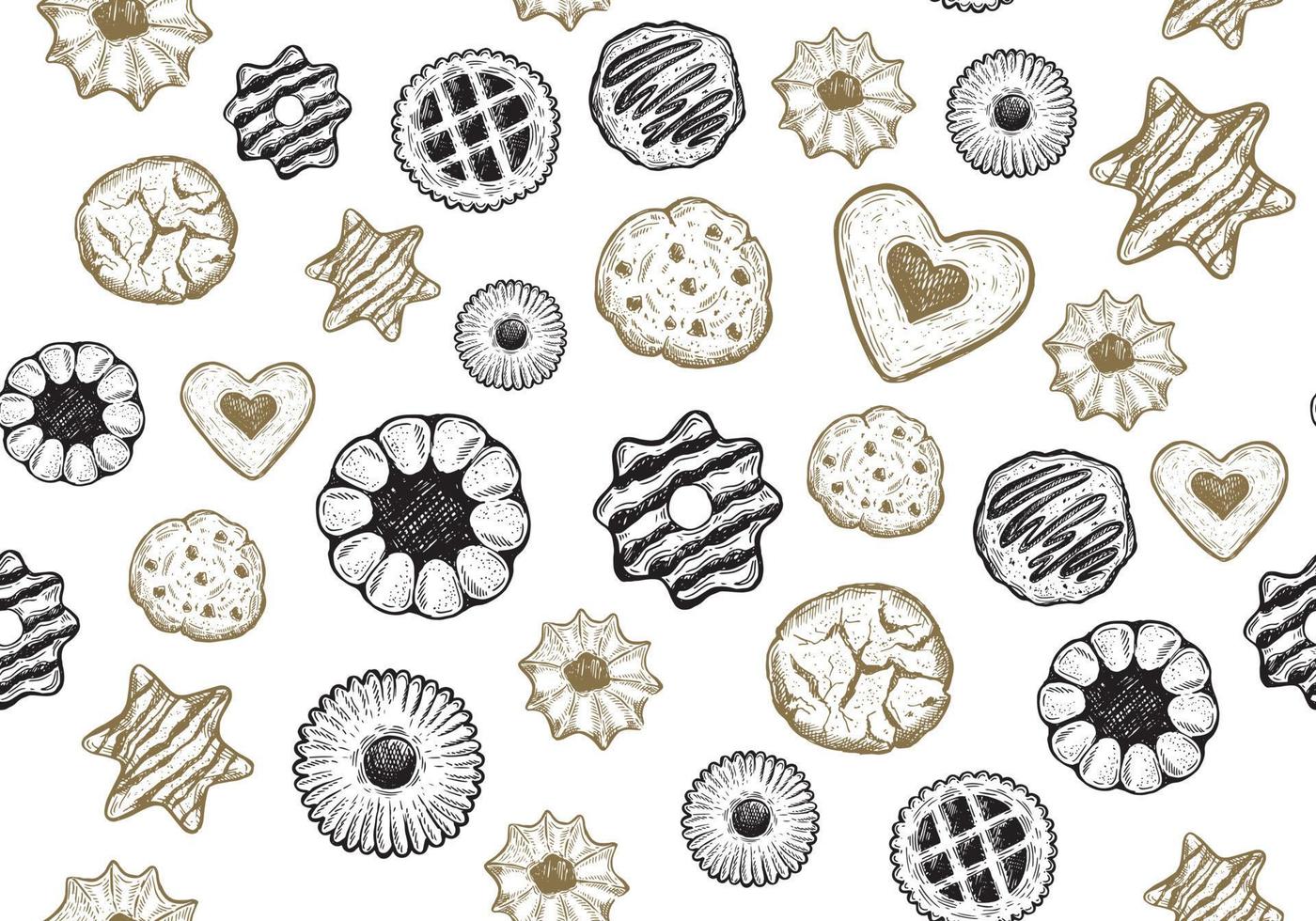 Cookie set hand drawn illustration. Vector. vector
