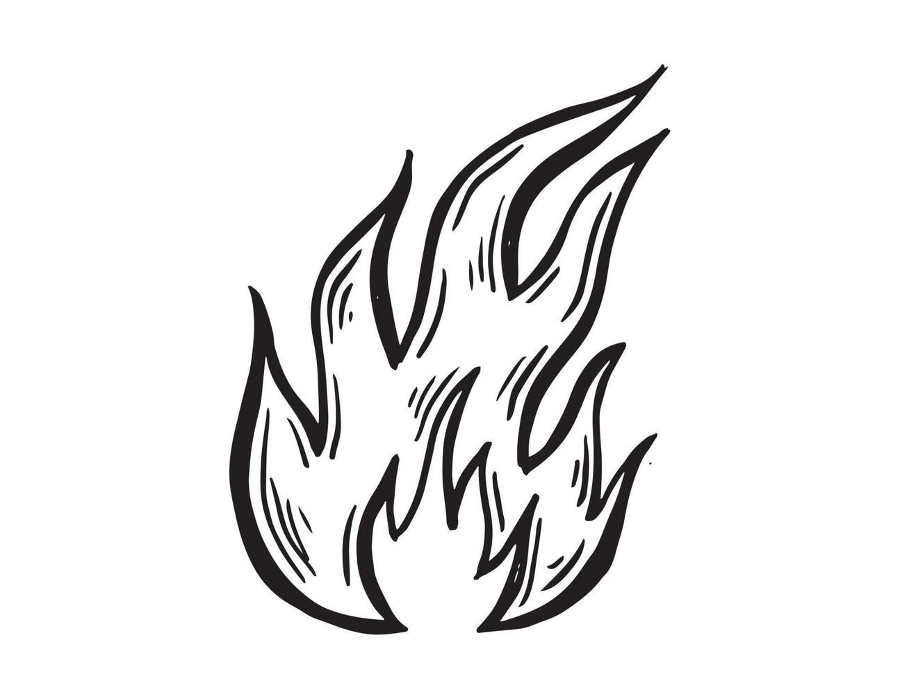 Bonfire, hand drawn illustration, flame, burning. vector