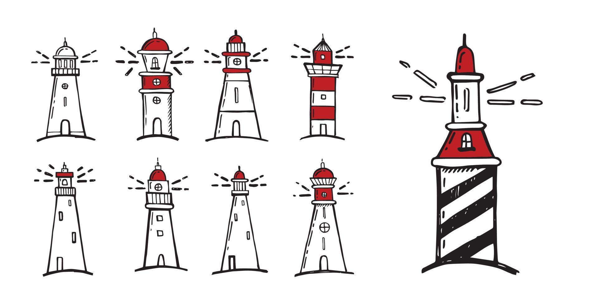 Lighthouse. Flat design, vector illustration.